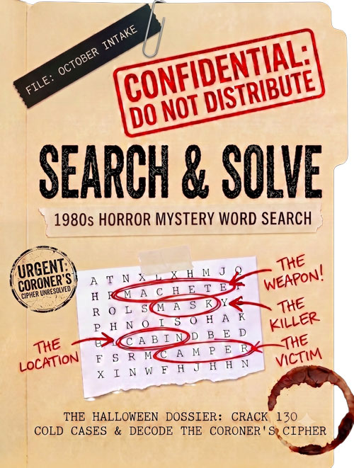 Search & Solve 1980s Horror Mystery Word Search Cover